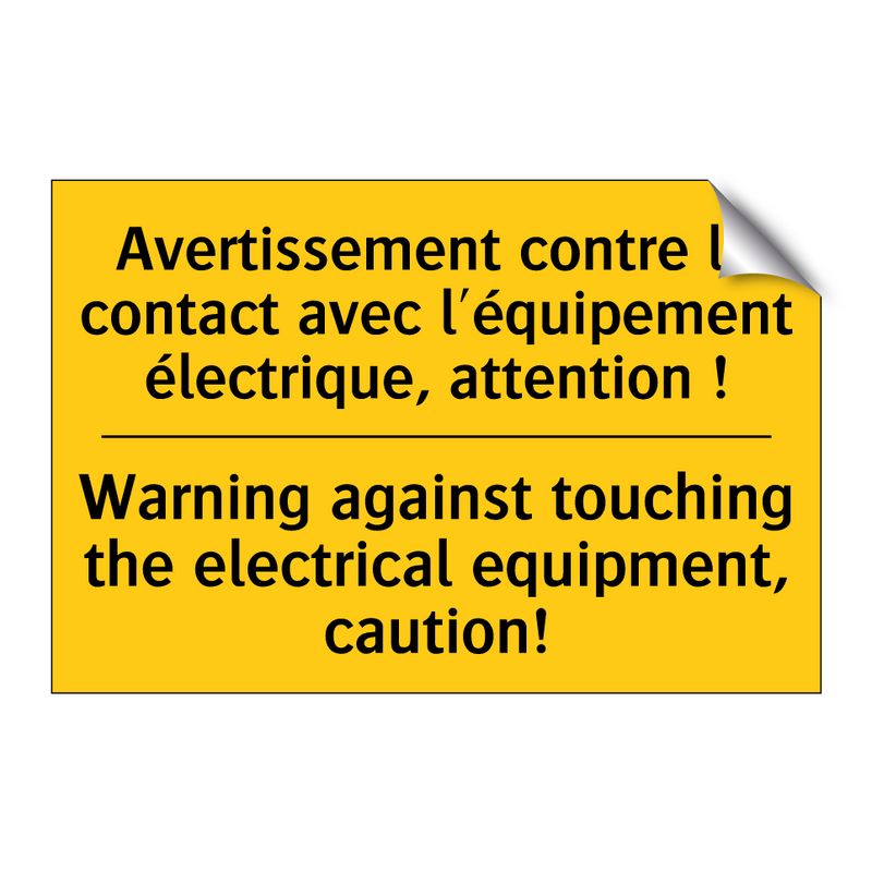Avertissement contre le contact  /.../ - Warning against touching the electrical  /.../