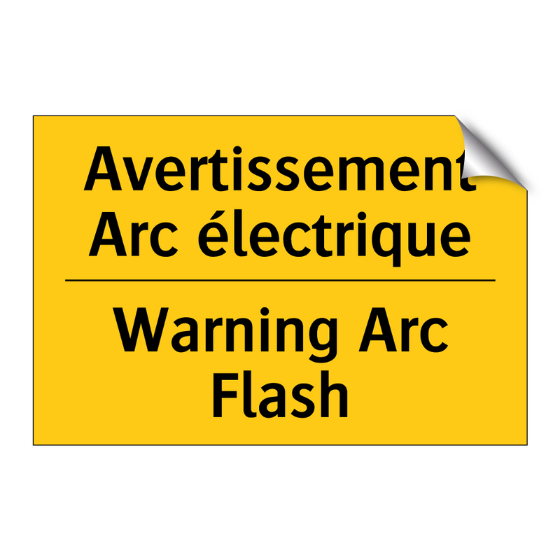 Avertissement Arc électrique - Warning Arc Flash