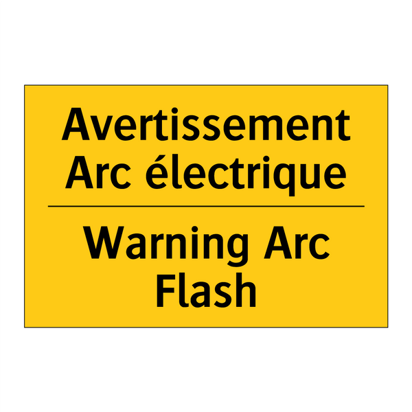 Avertissement Arc électrique - Warning Arc Flash