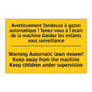 Avertissement Tondeuse à gazon  /.../ - Warning Automatic lawn mower!  /.../