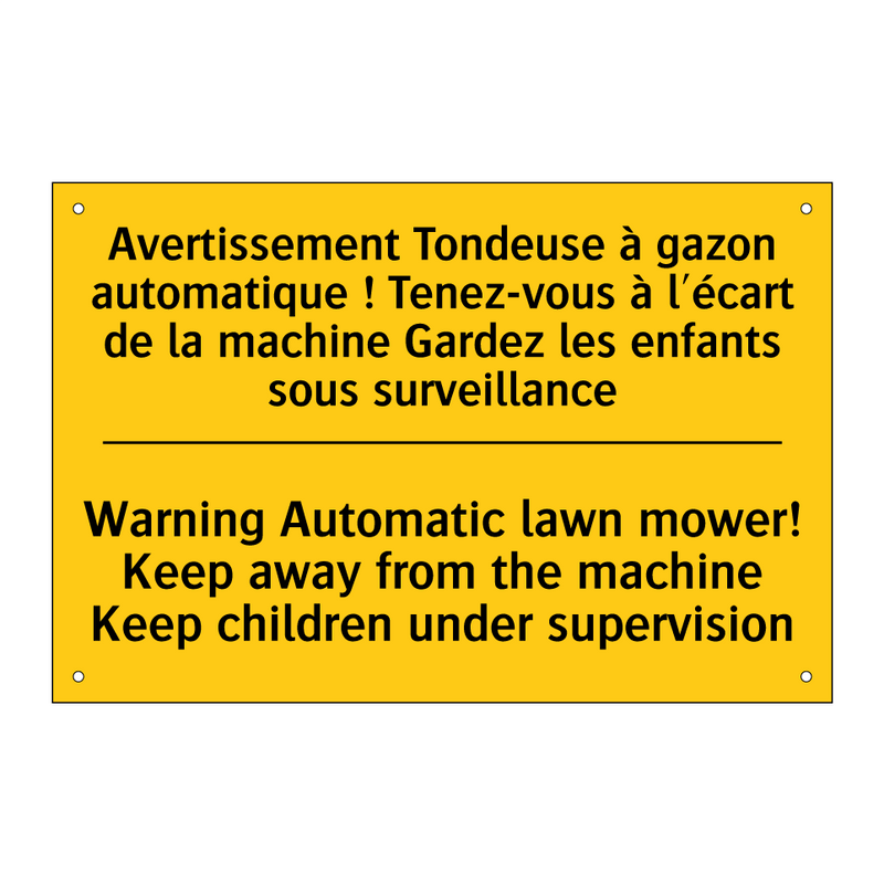 Avertissement Tondeuse à gazon  /.../ - Warning Automatic lawn mower!  /.../
