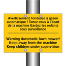 Avertissement Tondeuse à gazon  /.../ - Warning Automatic lawn mower!  /.../