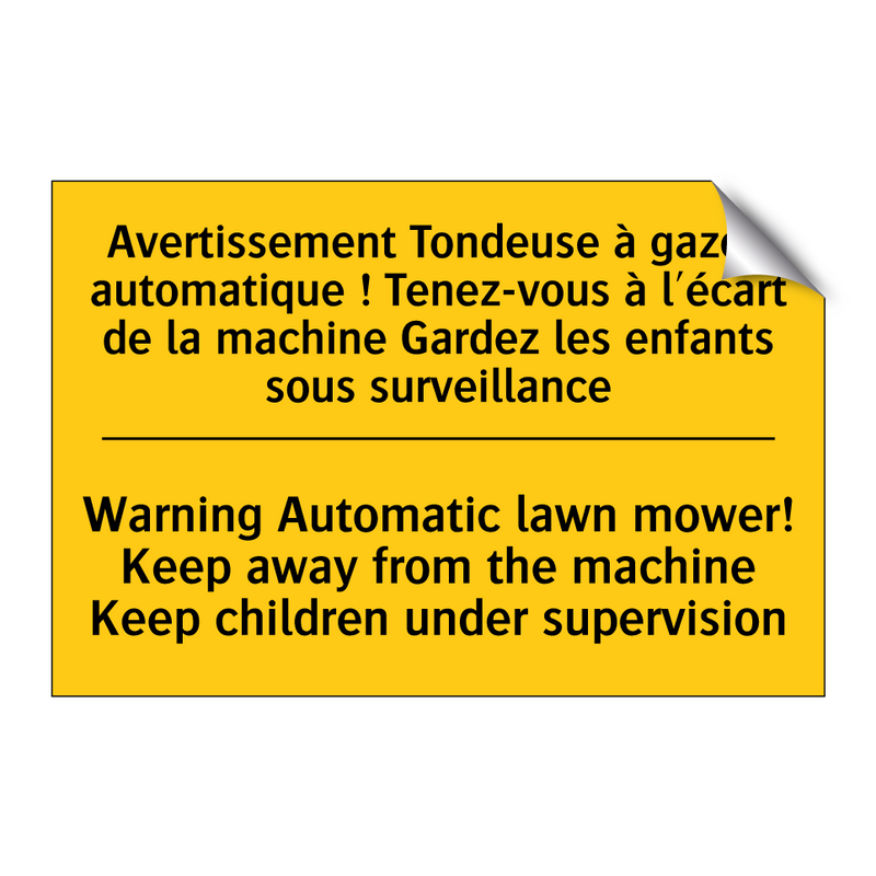 Avertissement Tondeuse à gazon  /.../ - Warning Automatic lawn mower!  /.../