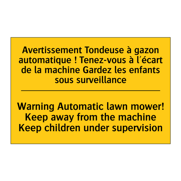 Avertissement Tondeuse à gazon  /.../ - Warning Automatic lawn mower!  /.../