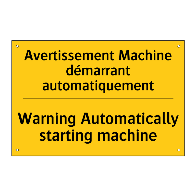 Avertissement Machine démarrant  /.../ - Warning Automatically starting  /.../