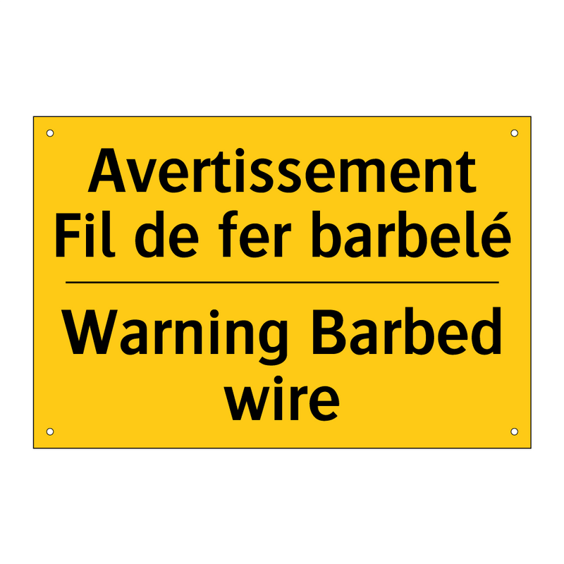 Avertissement Fil de fer barbelé /.../ - Warning Barbed wire