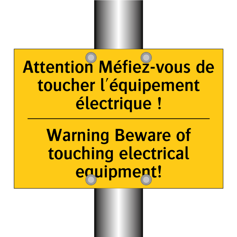 Attention Méfiez-vous de toucher  /.../ - Warning Beware of touching electrical  /.../