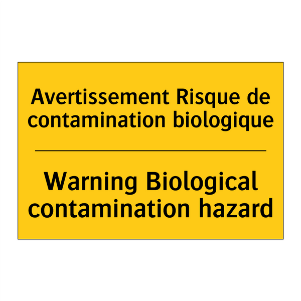 Avertissement Risque de contamination  /.../ - Warning Biological contamination  /.../