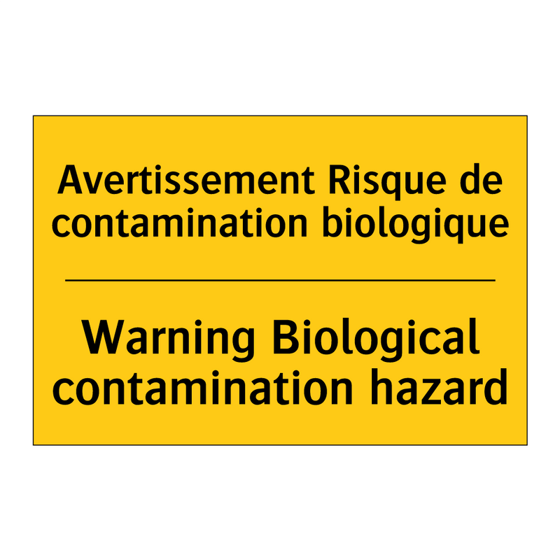 Avertissement Risque de contamination  /.../ - Warning Biological contamination  /.../