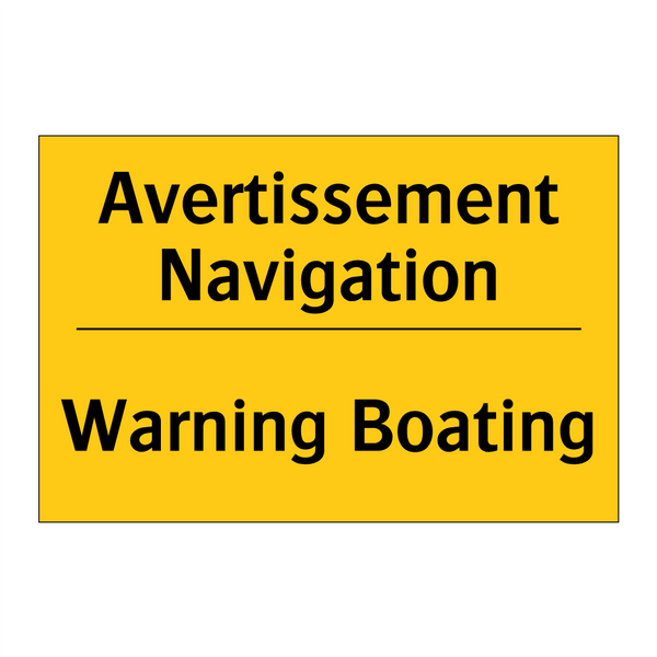 Avertissement Navigation - Warning Boating