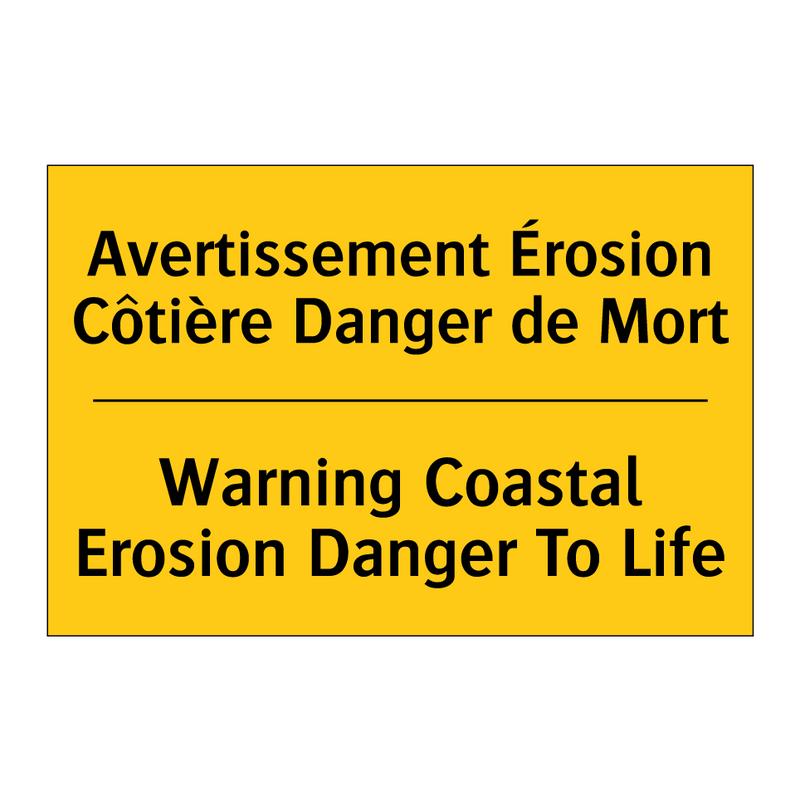 Avertissement Érosion Côtière  /.../ - Warning Coastal Erosion Danger  /.../