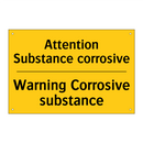 Attention Substance corrosive - Warning Corrosive substance