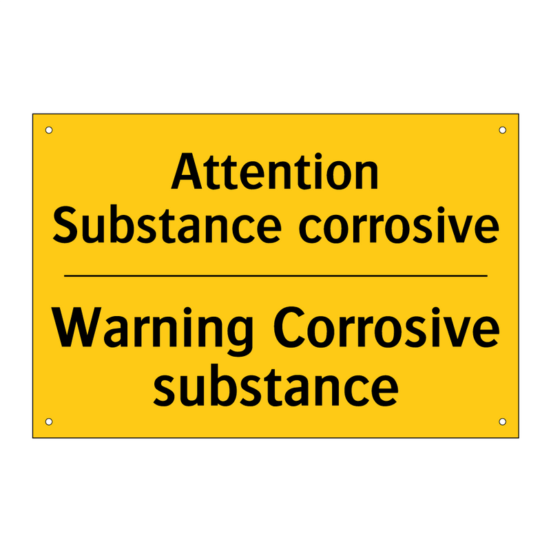 Attention Substance corrosive - Warning Corrosive substance