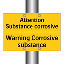 Attention Substance corrosive - Warning Corrosive substance