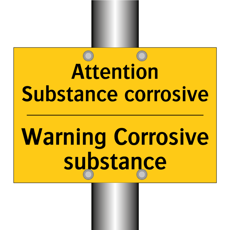 Attention Substance corrosive - Warning Corrosive substance