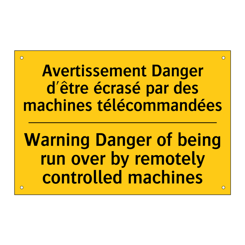 Avertissement Danger d'être écrasé  /.../ - Warning Danger of being run over  /.../