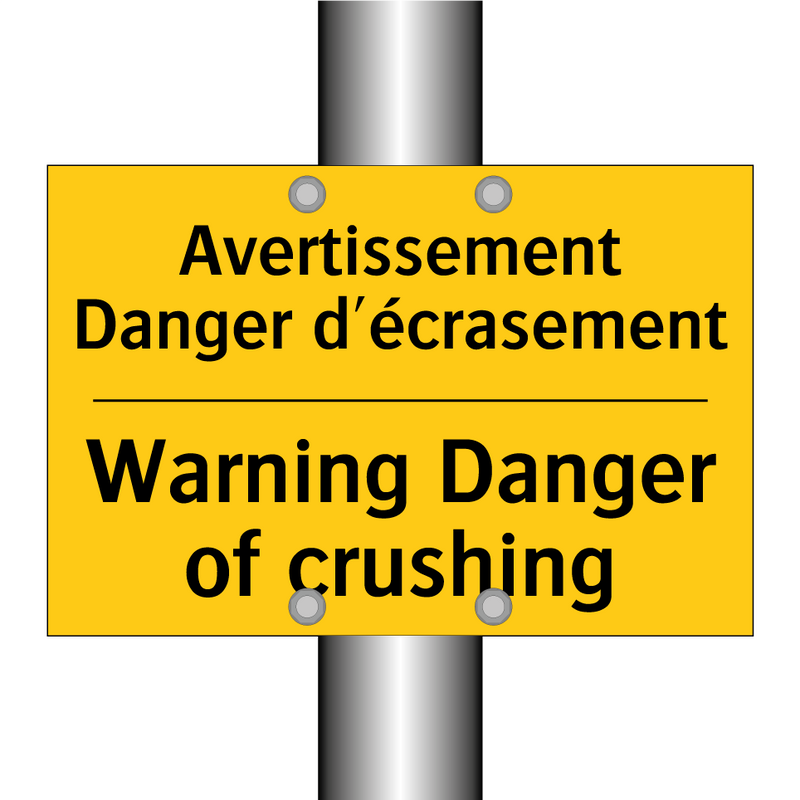 Avertissement Danger d'écrasement /.../ - Warning Danger of crushing