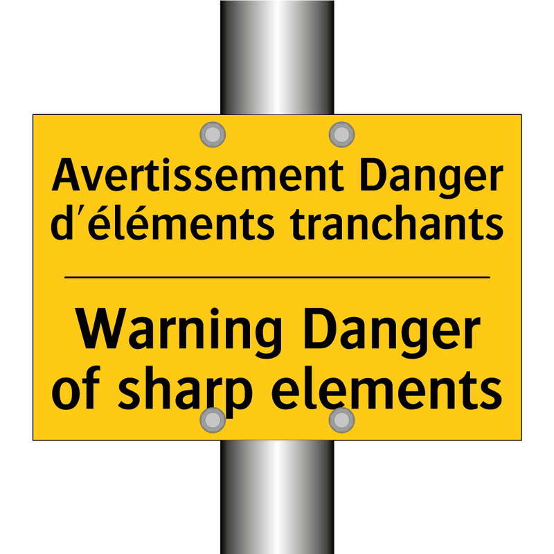 Avertissement Danger d'éléments  /.../ - Warning Danger of sharp elements /.../