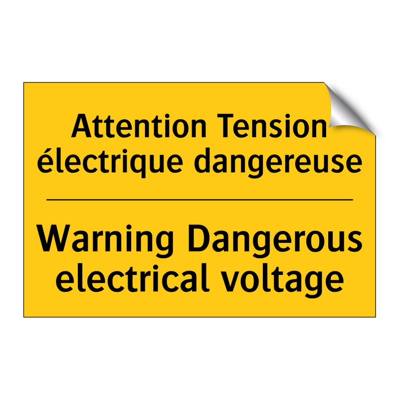 Attention Tension électrique dangereuse /.../ - Warning Dangerous electrical voltage /.../