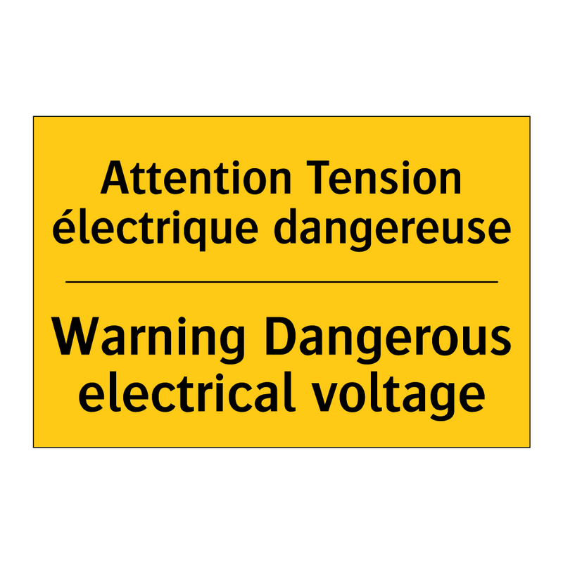 Attention Tension électrique dangereuse /.../ - Warning Dangerous electrical voltage /.../