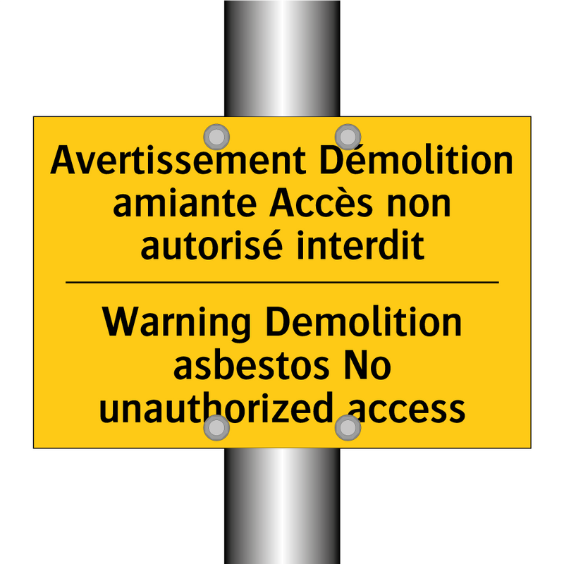 Avertissement Démolition amiante  /.../ - Warning Demolition asbestos No  /.../