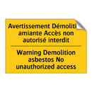 Avertissement Démolition amiante  /.../ - Warning Demolition asbestos No  /.../