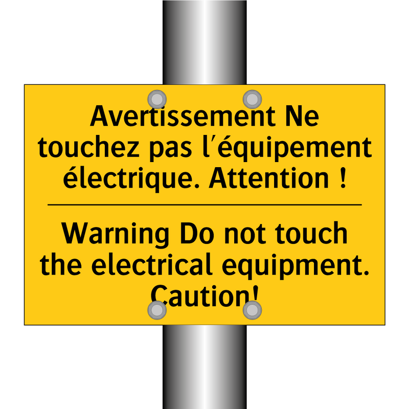 Avertissement Ne touchez pas l'équipement  /.../ - Warning Do not touch the electrical  /.../