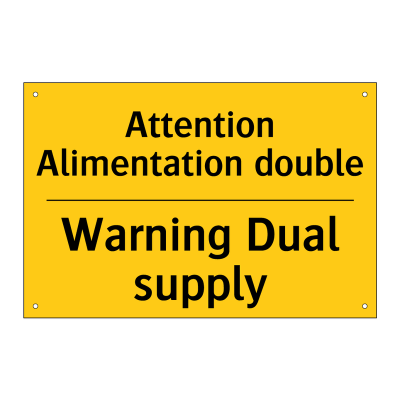 Attention Alimentation double - Warning Dual supply