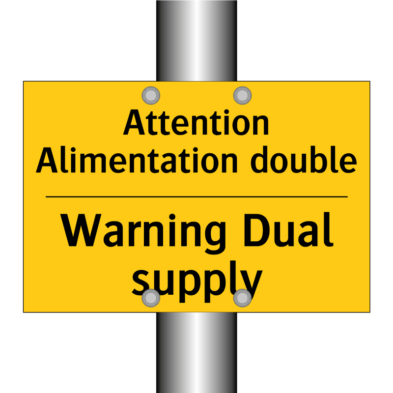 Attention Alimentation double - Warning Dual supply