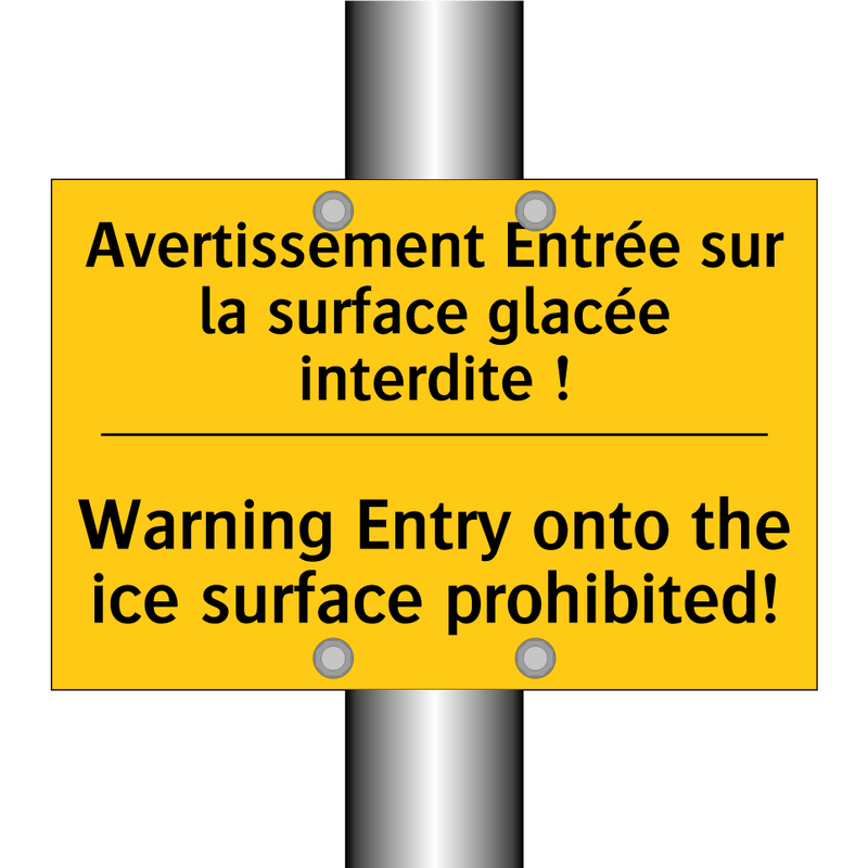 Avertissement Entrée sur la surface  /.../ - Warning Entry onto the ice surface  /.../