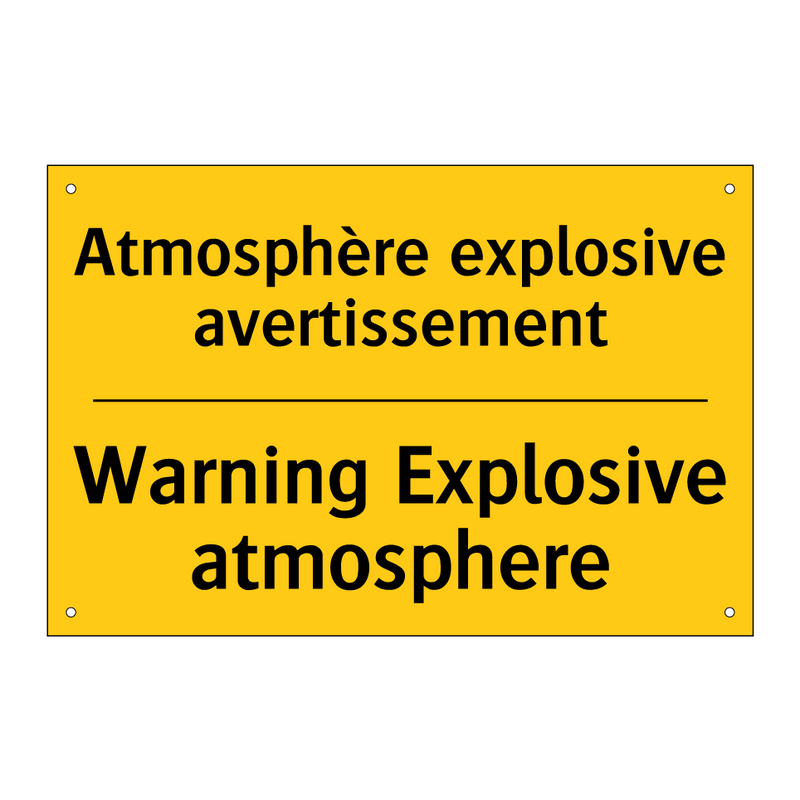 Atmosphère explosive avertissement /.../ - Warning Explosive atmosphere
