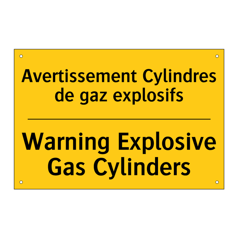 Avertissement Cylindres de gaz  /.../ - Warning Explosive Gas Cylinders /.../