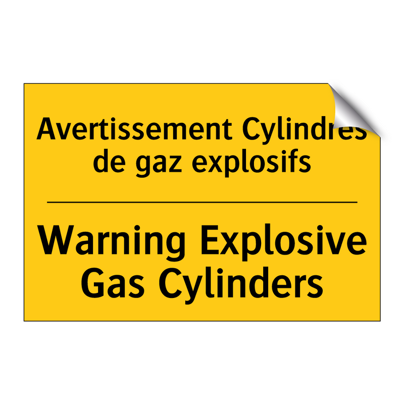 Avertissement Cylindres de gaz  /.../ - Warning Explosive Gas Cylinders /.../