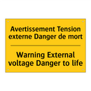 Avertissement Tension externe  /.../ - Warning External voltage Danger  /.../