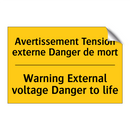 Avertissement Tension externe  /.../ - Warning External voltage Danger  /.../