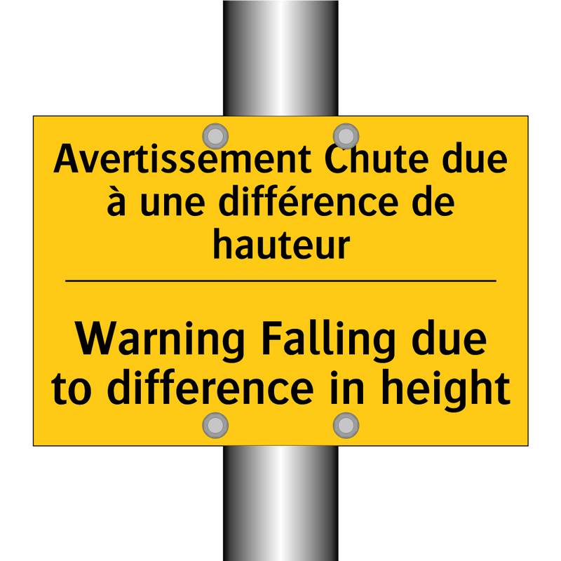 Avertissement Chute due à une  /.../ - Warning Falling due to difference  /.../