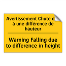 Avertissement Chute due à une  /.../ - Warning Falling due to difference  /.../