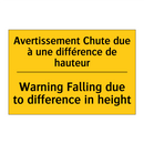Avertissement Chute due à une  /.../ - Warning Falling due to difference  /.../