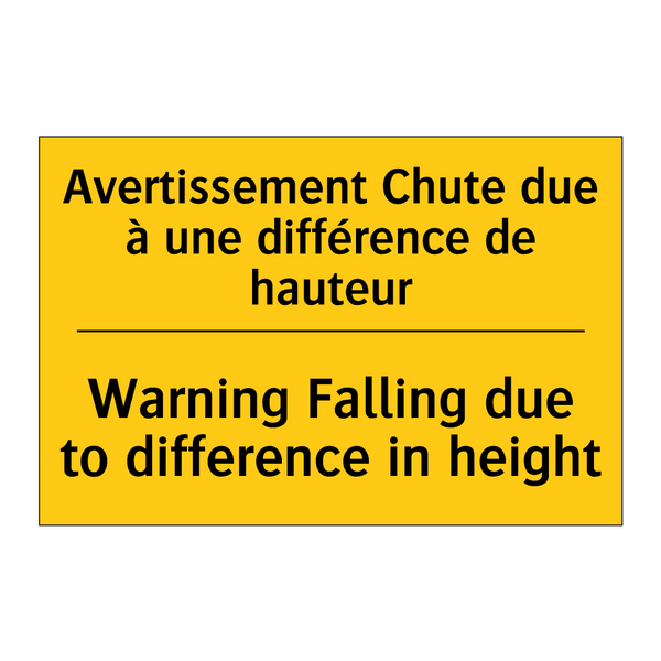 Avertissement Chute due à une  /.../ - Warning Falling due to difference  /.../