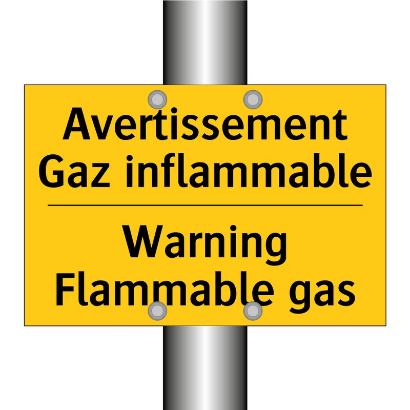 Avertissement Gaz inflammable - Warning Flammable gas