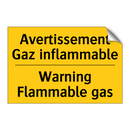 Avertissement Gaz inflammable - Warning Flammable gas