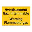 Avertissement Gaz inflammable - Warning Flammable gas
