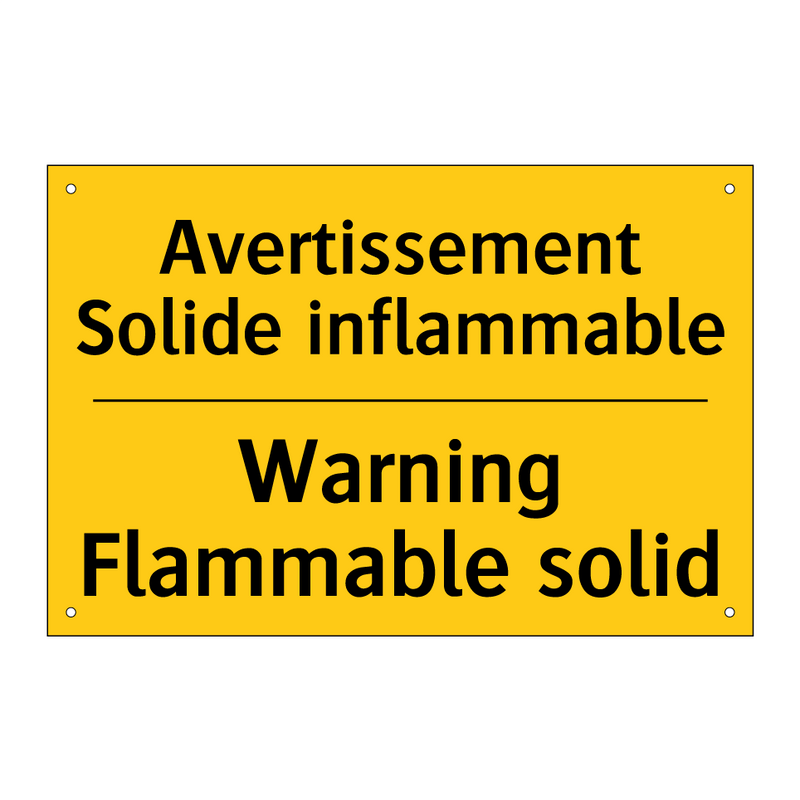 Avertissement Solide inflammable /.../ - Warning Flammable solid