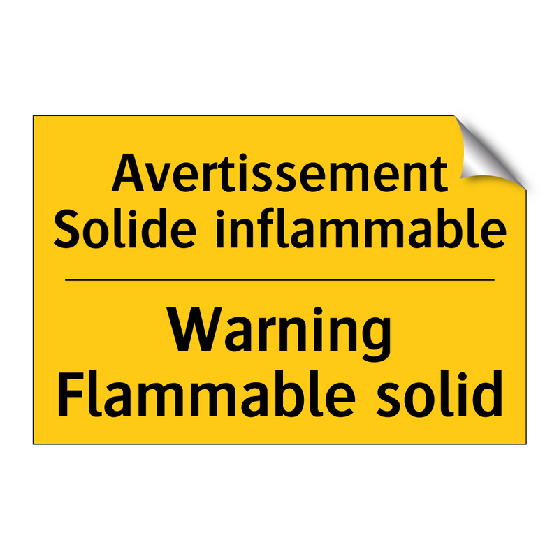 Avertissement Solide inflammable /.../ - Warning Flammable solid
