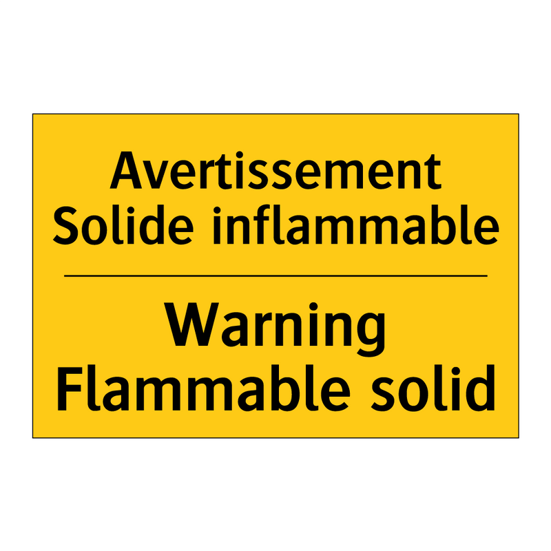 Avertissement Solide inflammable /.../ - Warning Flammable solid