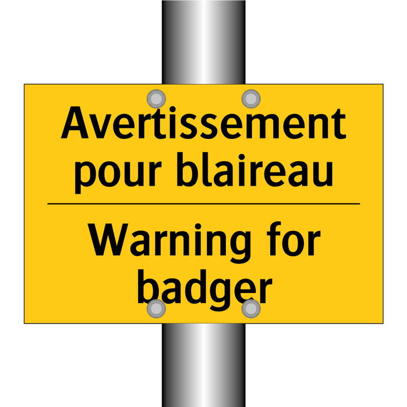 Avertissement pour blaireau - Warning for badger