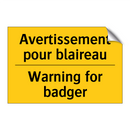 Avertissement pour blaireau - Warning for badger