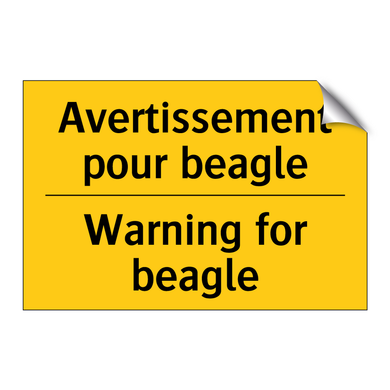 Avertissement pour beagle - Warning for beagle