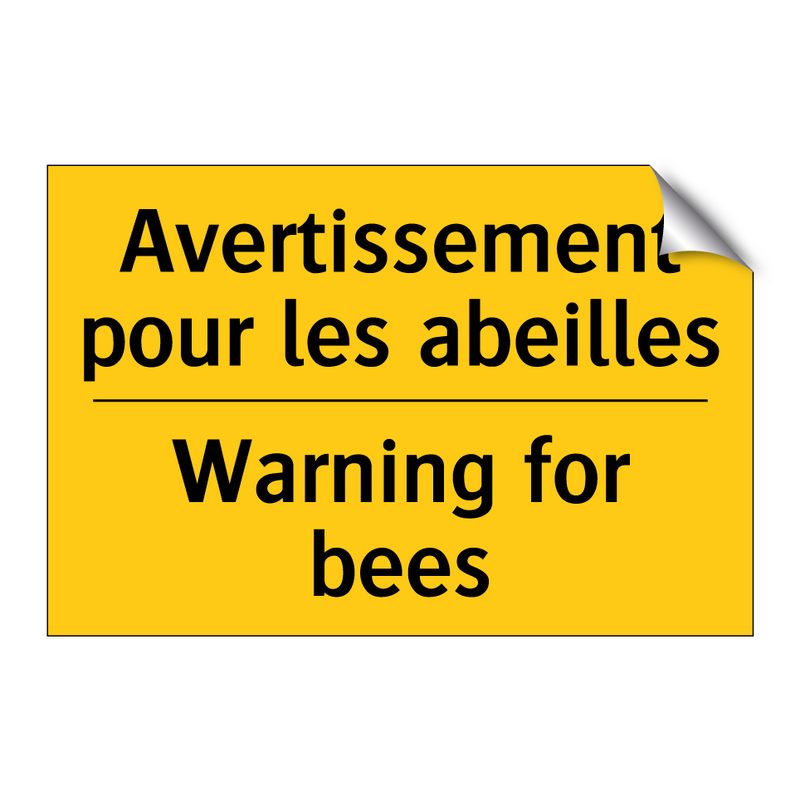 Avertissement pour les abeilles /.../ - Warning for bees
