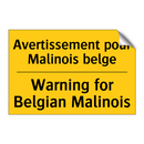 Avertissement pour Malinois belge /.../ - Warning for Belgian Malinois